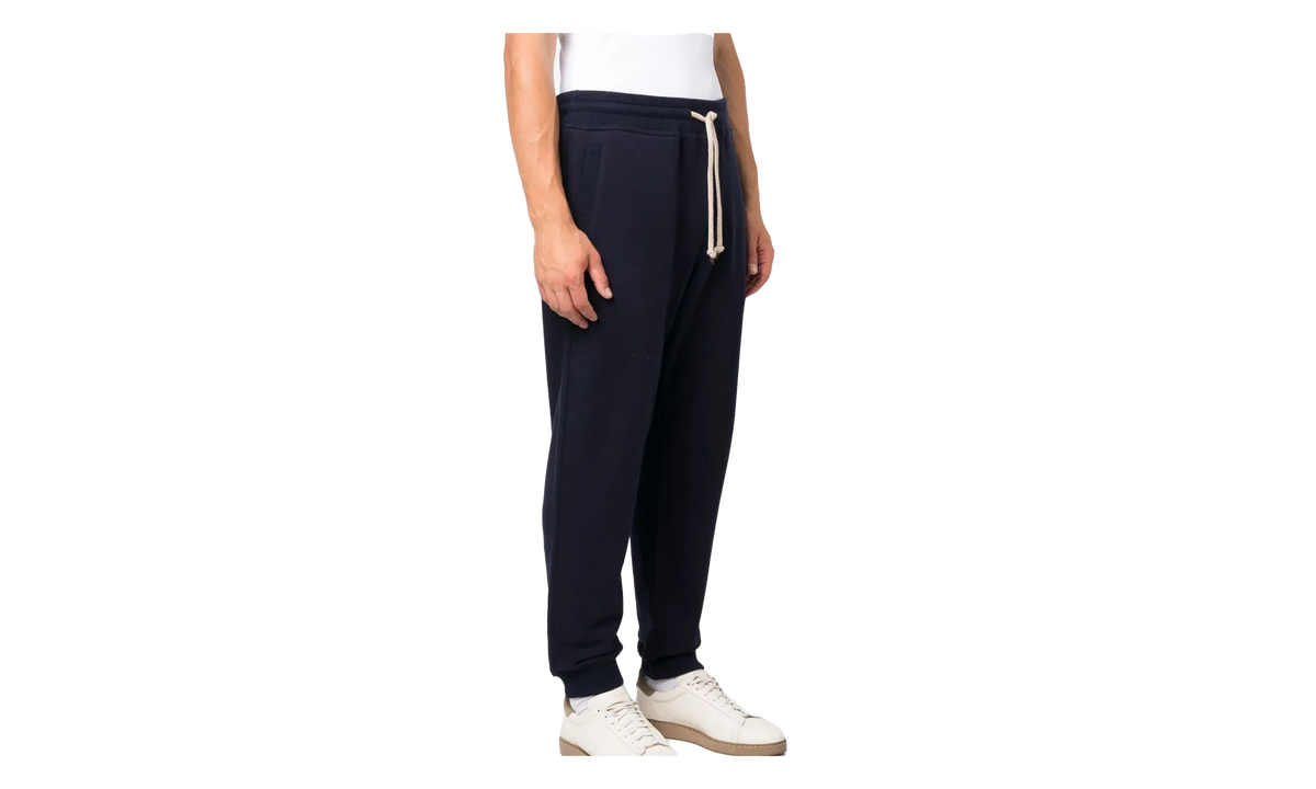 BRUNELLO CUCINELLI Drawstring Knit Trousers "Navy" BRUN291