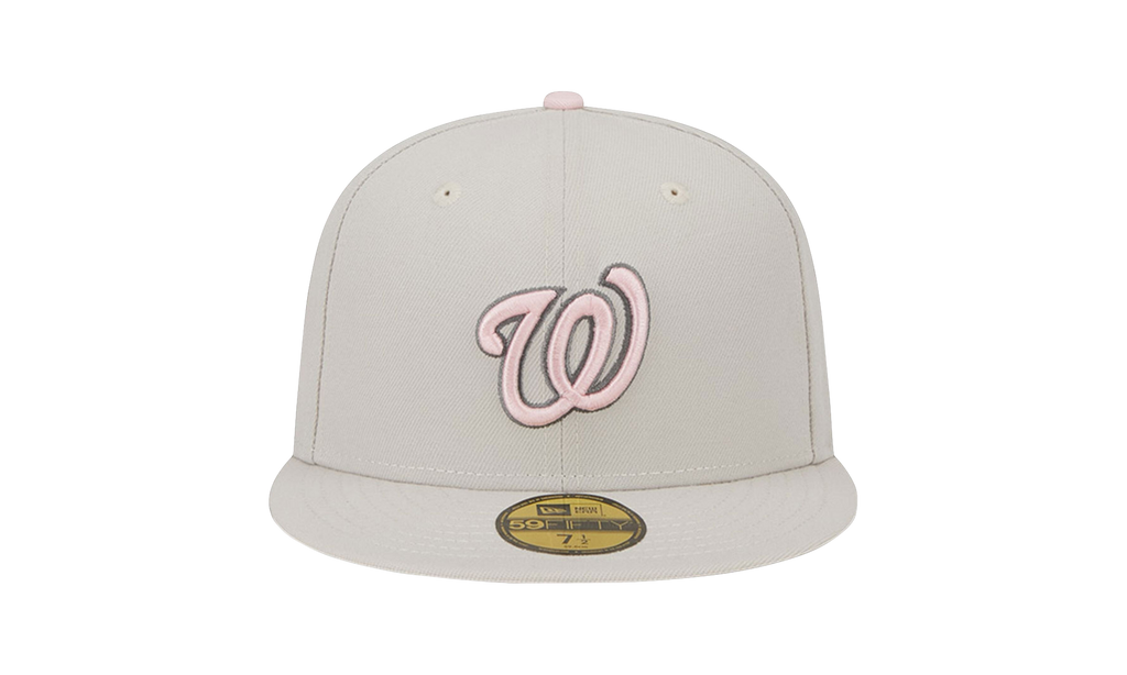 New Era 59FIFTY Washington Nationals Mother’s Day On-Field Fitted Hat "Khaki / Pink - Under Brim" NE904
