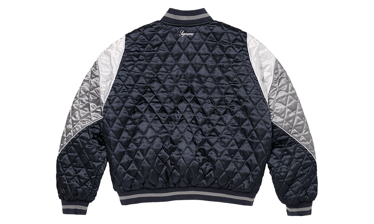 SUPREME Champion Quilted Satin Varsity Jacket "FW26 - Navy" SU28442