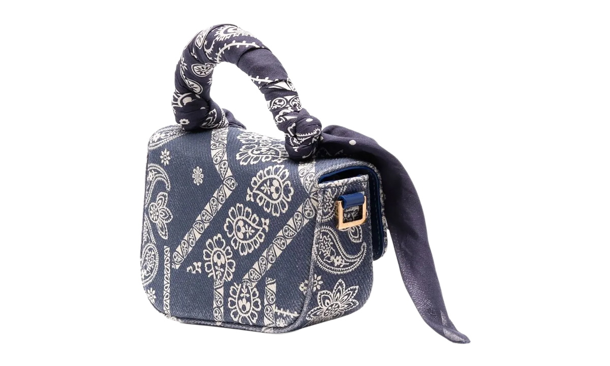 Palm Angels Mini Bandana Crash Hand Bag "Blue" PWNP004S22LEA0014501
