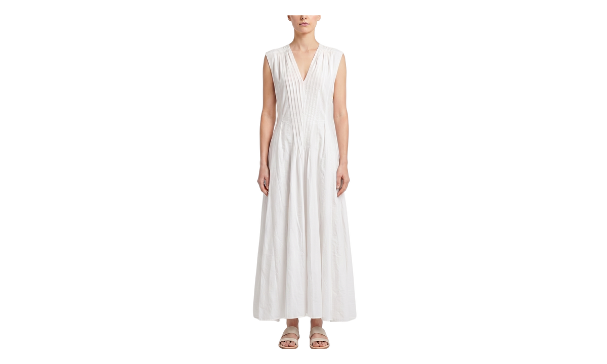 Brunello Cucinelli Belted Deep V Dress WMNS "Bianco Naturale" BRUN1595