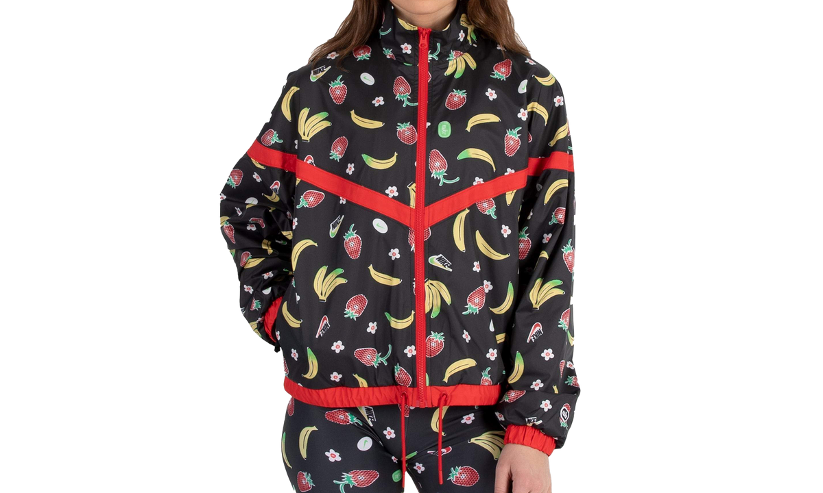 Nike Sportswear Woven Printed Jacket WMNS "Black Red" CJ3719 010