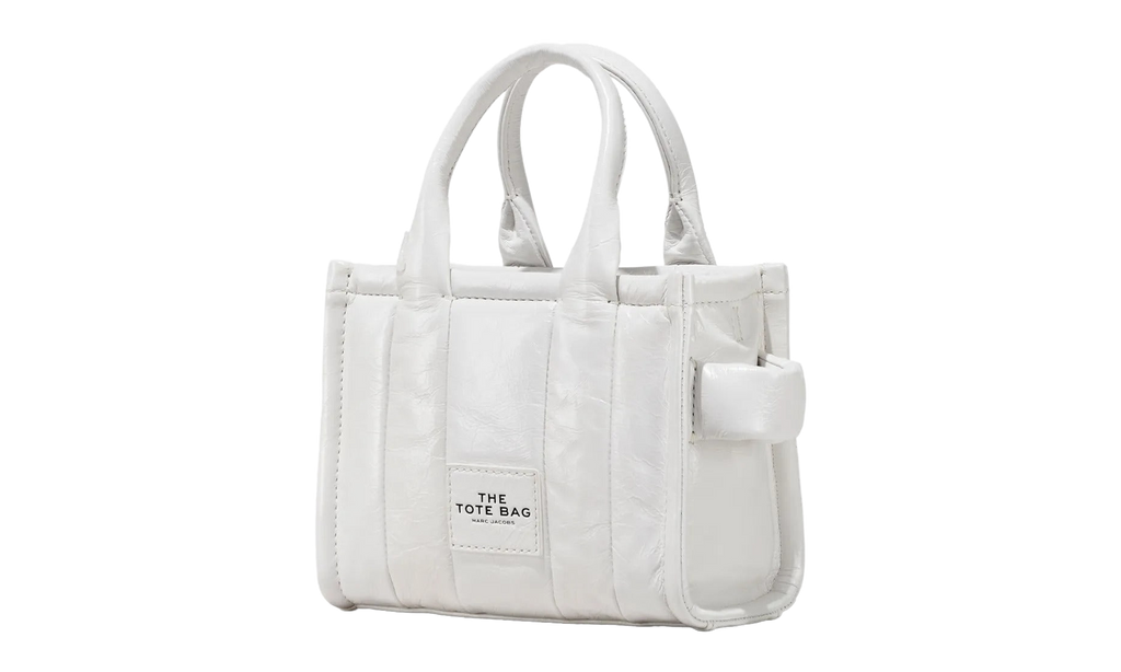 Marc Jacobs Shiny Crinkle Leather Crossbody Tote Bag "WHITE" H064L03FA22-100