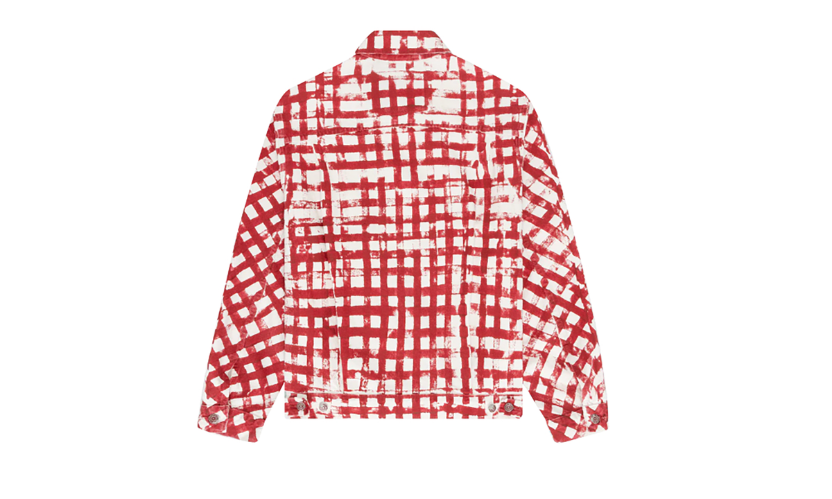 Denim Tears Hand Painted Picnic Plaid Trucker Jacket "Red / White" DT224