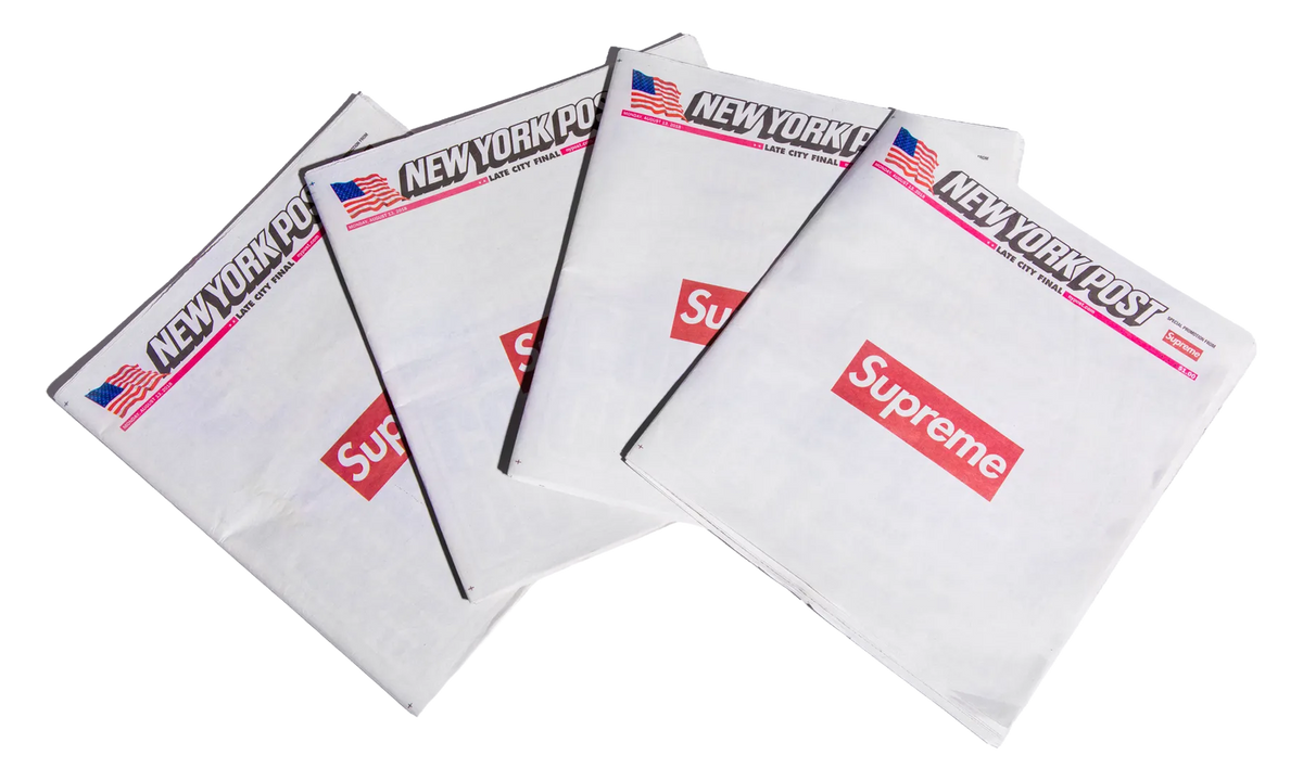 SUPREME New York Post (Late City Final Edition) Newspaper "White / Red" SU28428
