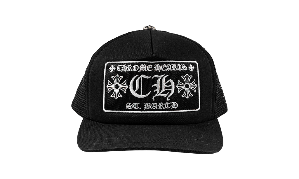 Chrome Hearts St. Barth Exclusive CH Patch Trucker Hat "Black / White" CHRM1211