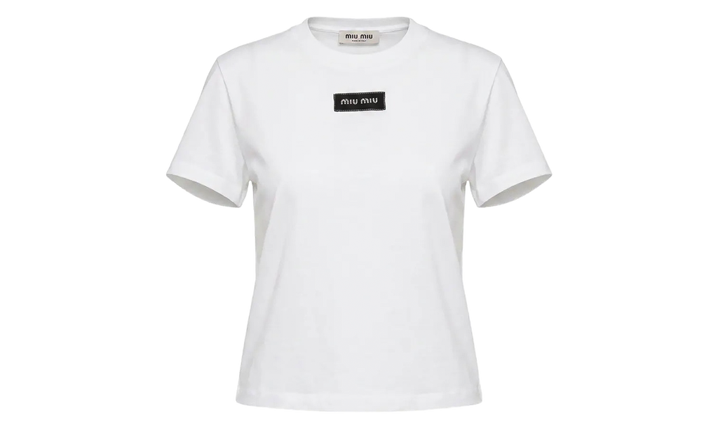 Miu Miu Logo Jersey T-Shirt WMNS "White" MJNA45 6398 F0009