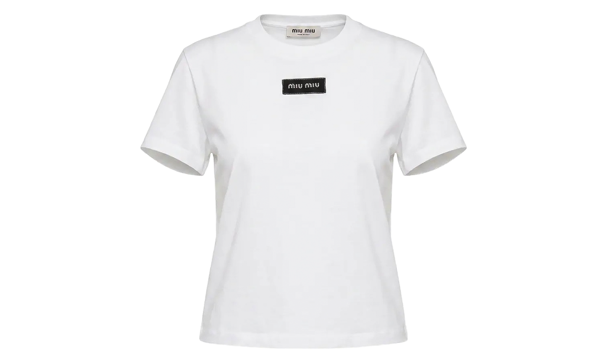 Miu Miu Logo Jersey T-Shirt WMNS "White" MJNA45 6398 F0009