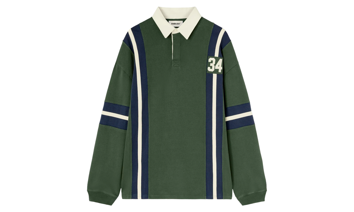 AMBUSH Striped Rugby Shirt "Green" BMGC002F24JER0015245