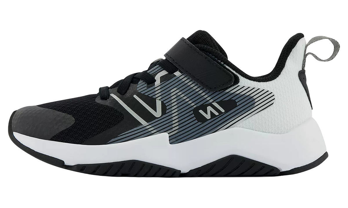 NEW BALANCE Rave Run v2 Bungee Lace with Top Strap PS "Black White" YTRAVBW2