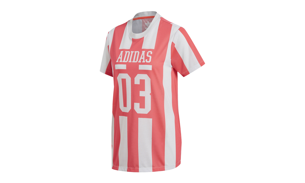 Adidas Originals Varsity Striped Short Sleeve Tee WMNS "Vintage White / Flared" CE0980