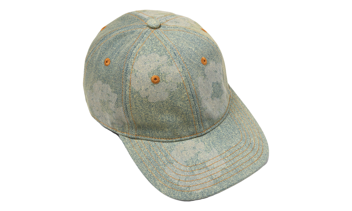 Denim Tears Mono Cotton Wreath Raw Denim Cap "Dirty Wash" DT906