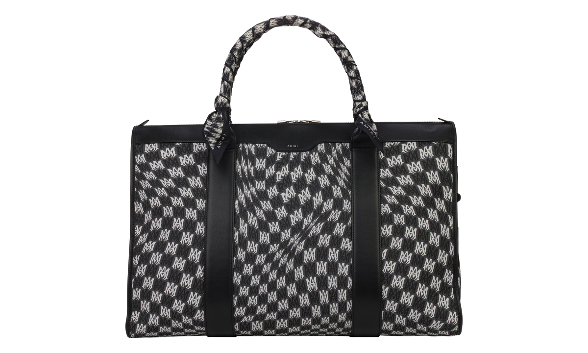 Amiri Wavy Houndstooth Weekender Bag "Black" AW23MAW001 001