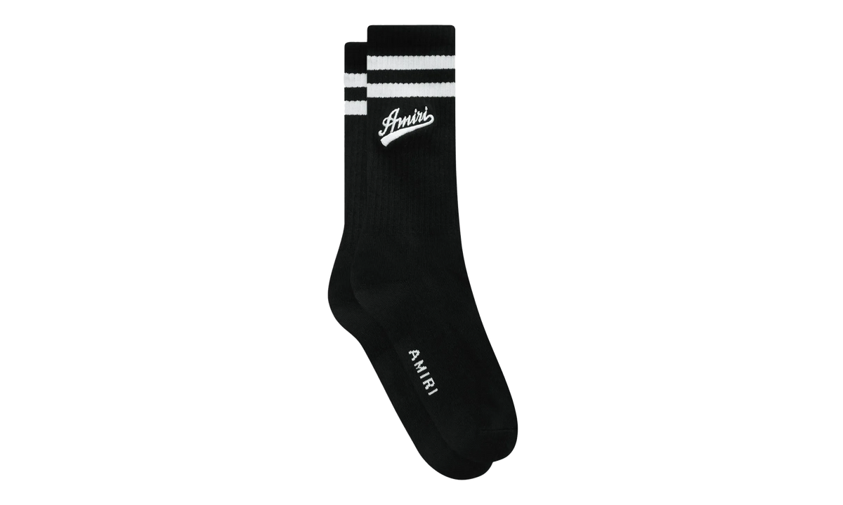 Amiri Varsity Script Socks "Black / White" SS23MHR003 004