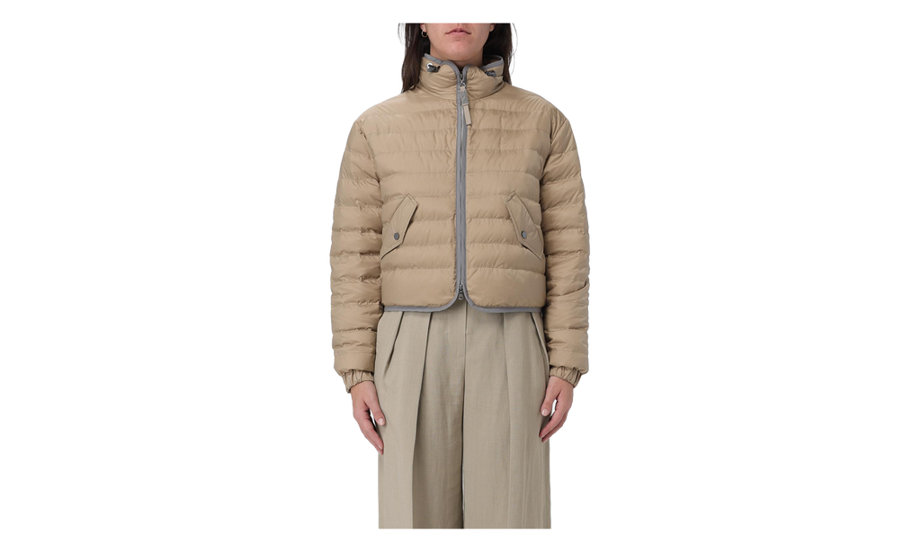 Brunello Cucinelli Quilted Cropped Jacket WMNS "Kamut" BRUN1341