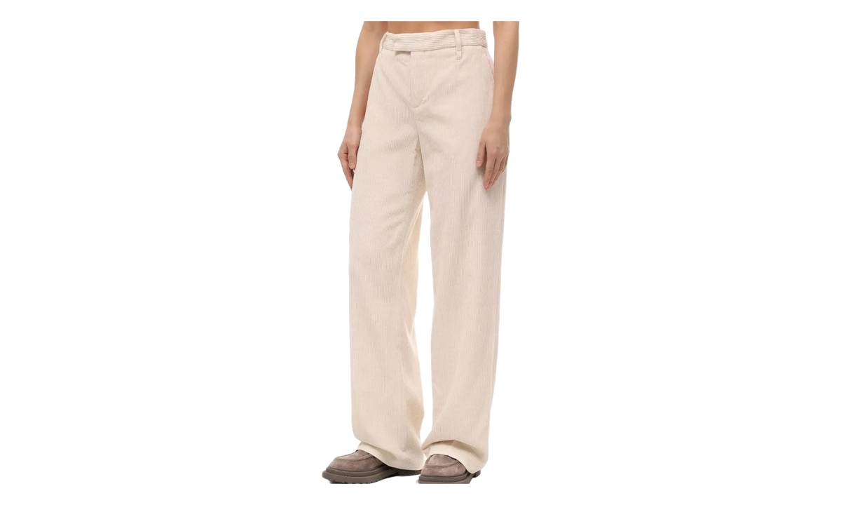 BRUNELLO CUCINELLI Corduroy Tailored Trousers WMNS "Ivory" BRUN354