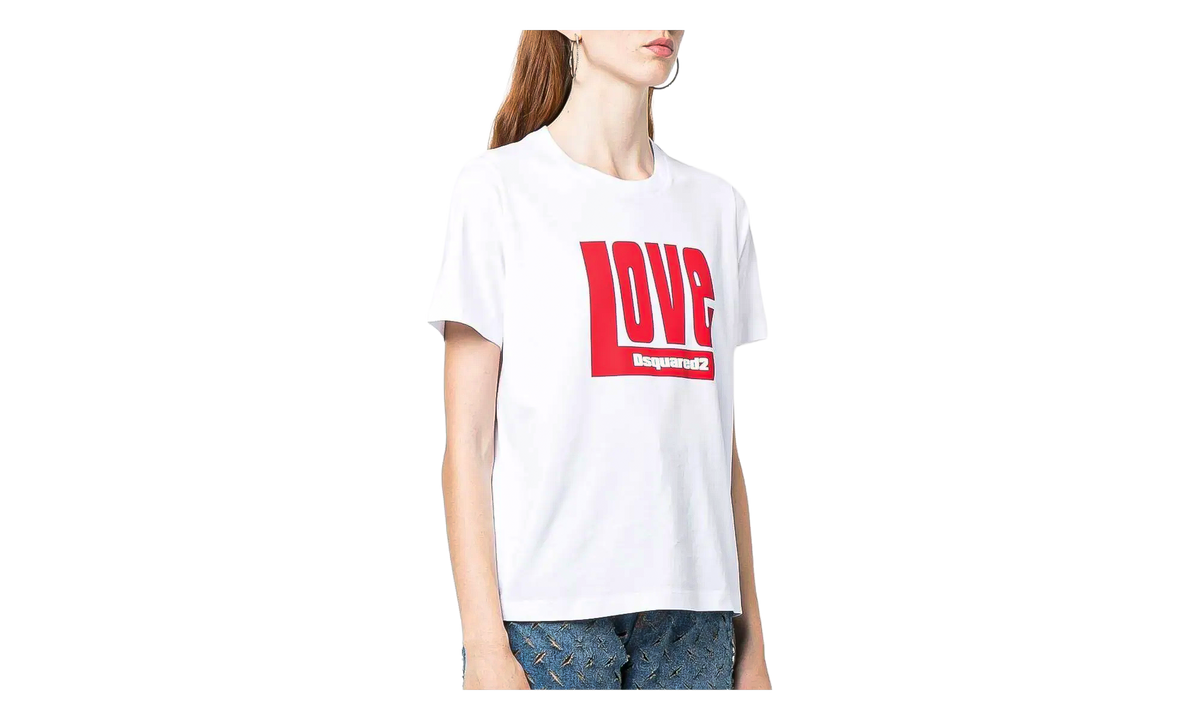 Dsquared2 Love Logo Graphic T-Shirt "White" S72GD0427-S24387-100