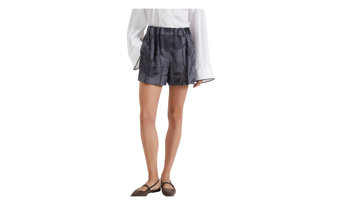 Brunello Cucinelli Linen Shorts WMNS "Dark Grey" BRUN1658