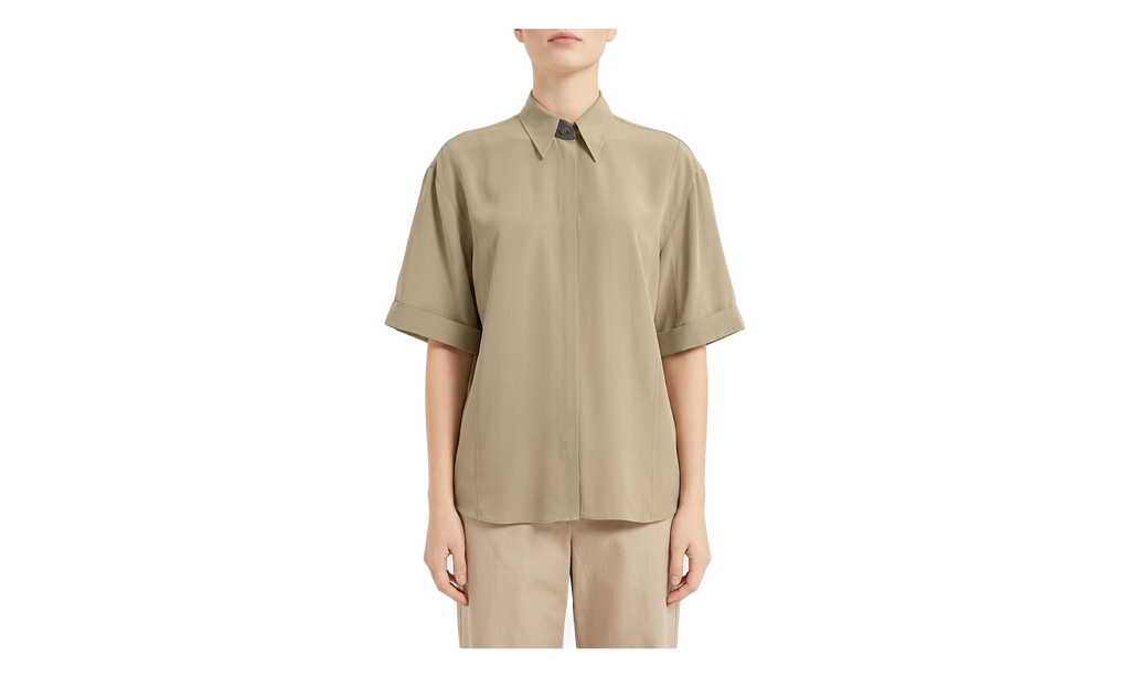 Brunello Cucinelli Silk Shirt WMNS "Light Khaki" BRUN1659
