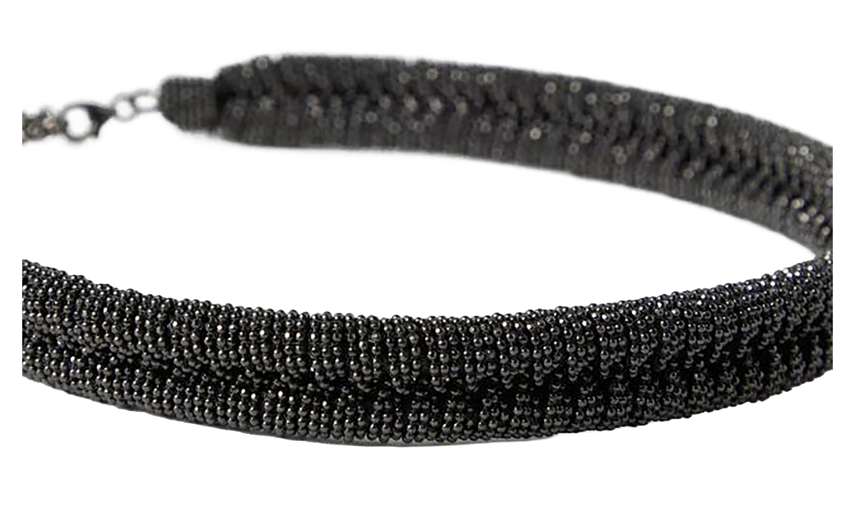 BRUNELLO CUCINELLI Beaded Choker Necklace WMNS "Black" BRUN308