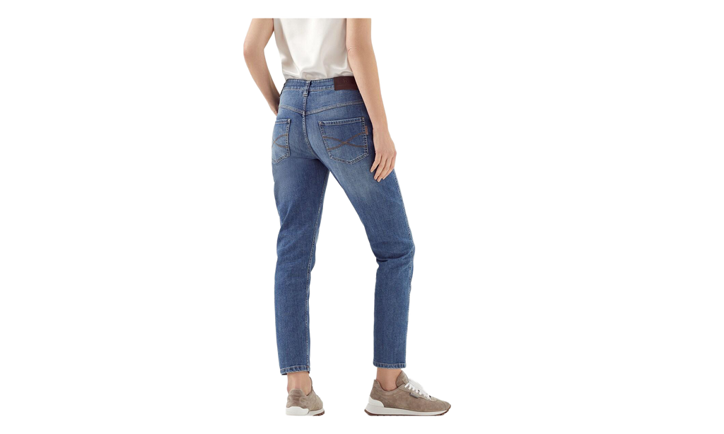 BRUNELLO CUCINELLI Denim Straight Leg Pants WMNS "Soft Blue" BRUN188