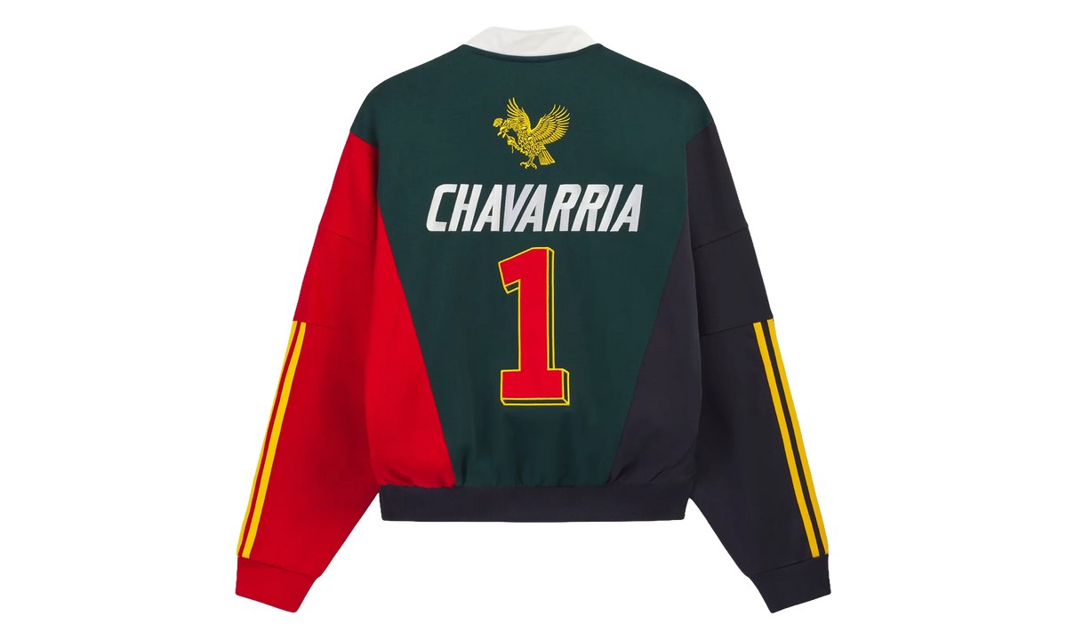 ADIDAS Chavarria Watsonville Quarter Zip Sweatshirt "Aurora Ivy / Legend Ink / Better Scarlet" KV1996