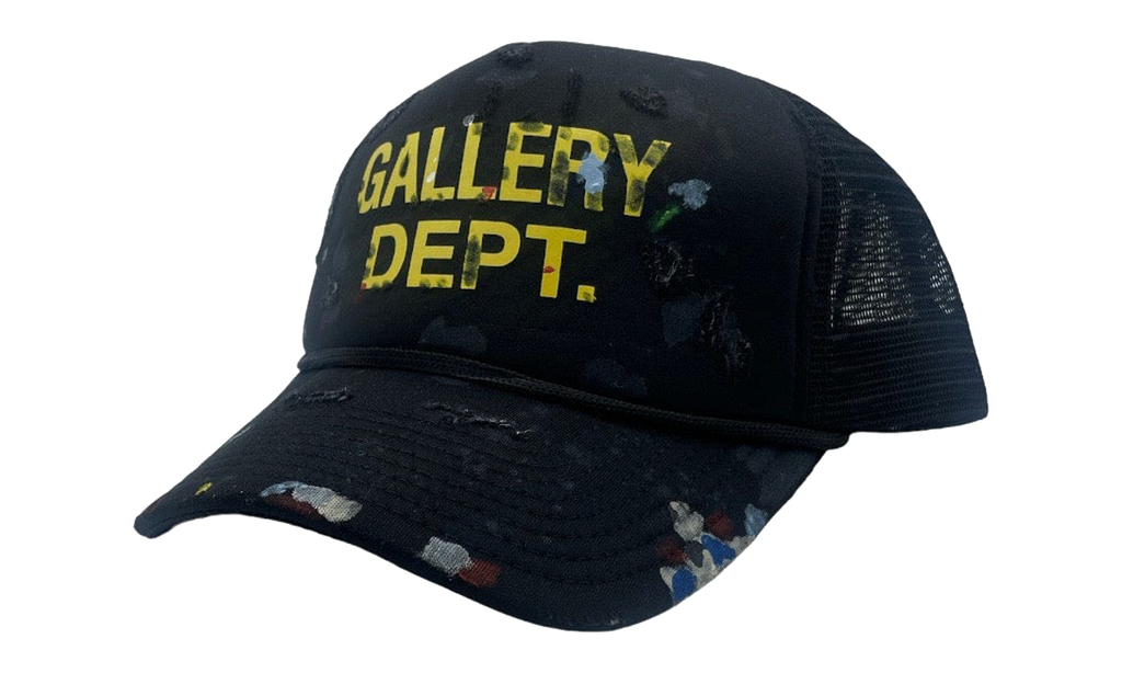 Gallery Dept Distressed Paint Splatter Trucker Hat "Black" GD133