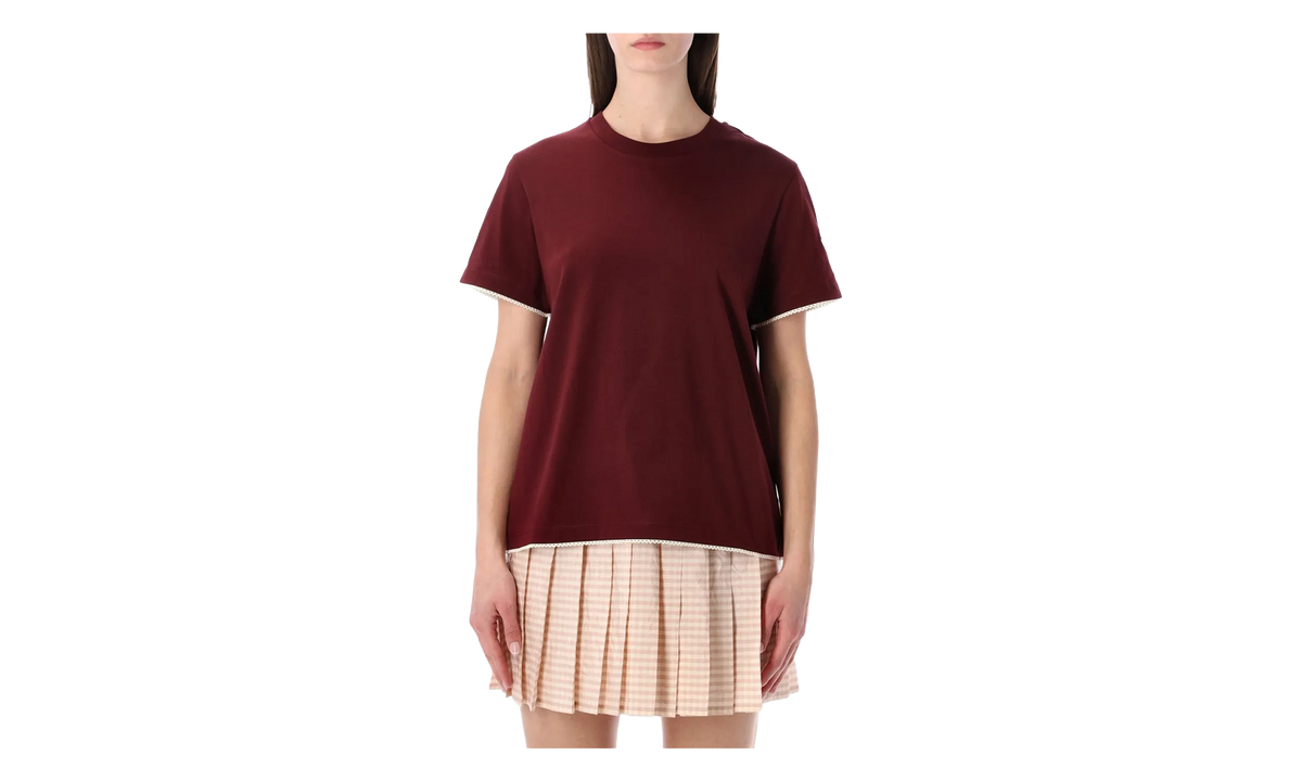 Moncler Crew-Neck Short Sleeve T-Shirt WMNS "Bordeaux" 8C000 27 89AUO 436
