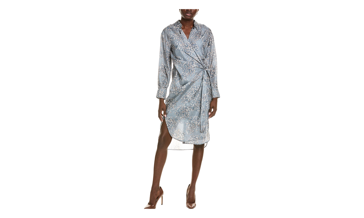 BRUNELLO CUCINELLI Floral Wrap Dress WMNS "Celeste" BRUN1500