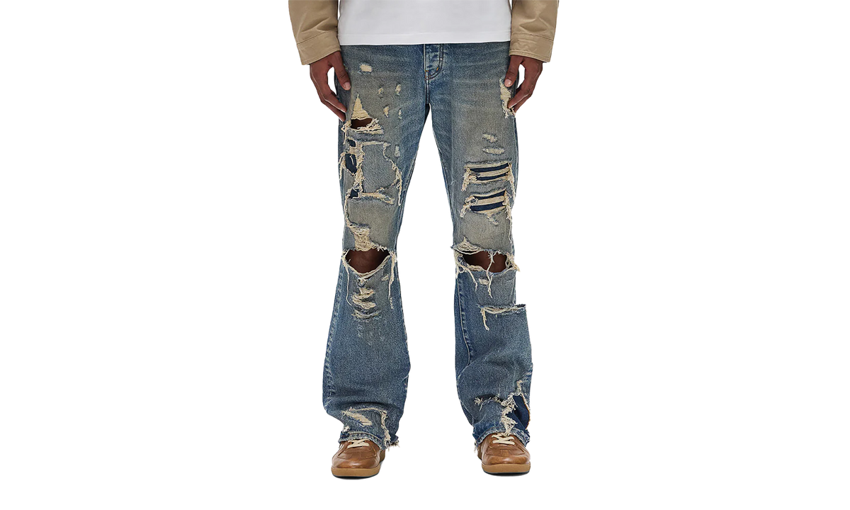 Purple Brand Dirty Repair Blowout Denim "Blue" P011 VTLG425