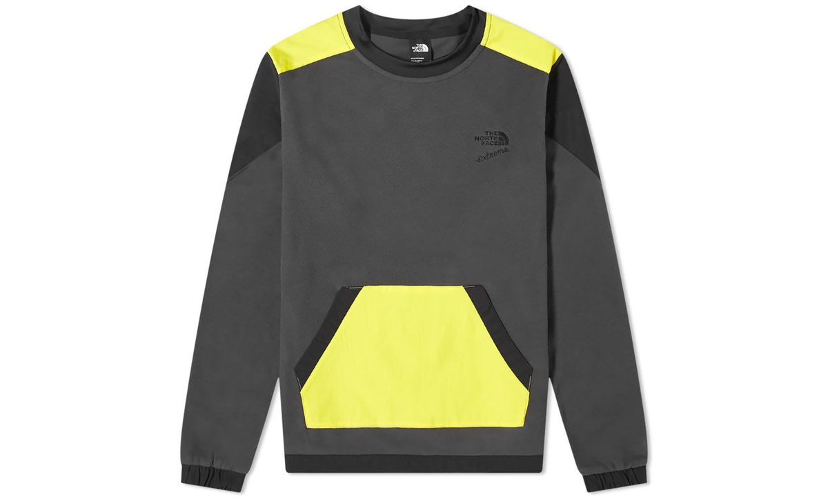 The North Face Extreme Crewneck Polar Fleece "Asphalt Grey / Yellow" NF0A4CJZLL5