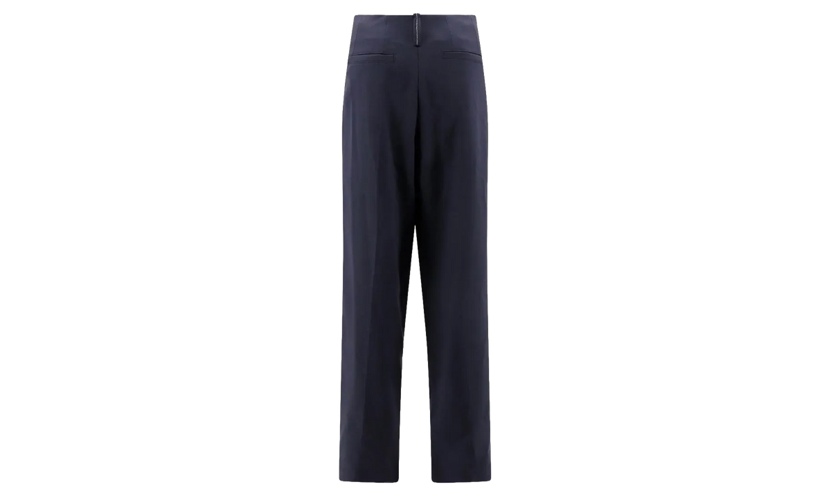 BRUNELLO CUCINELLI Pleated High-Waisted Trousers WMNS "Navy" BRUN442