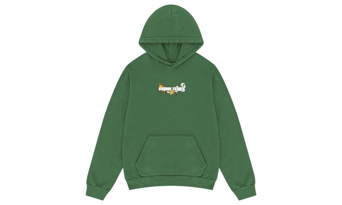 Denim Tears Cotton Floral Logo Hoodie "Green" DT220