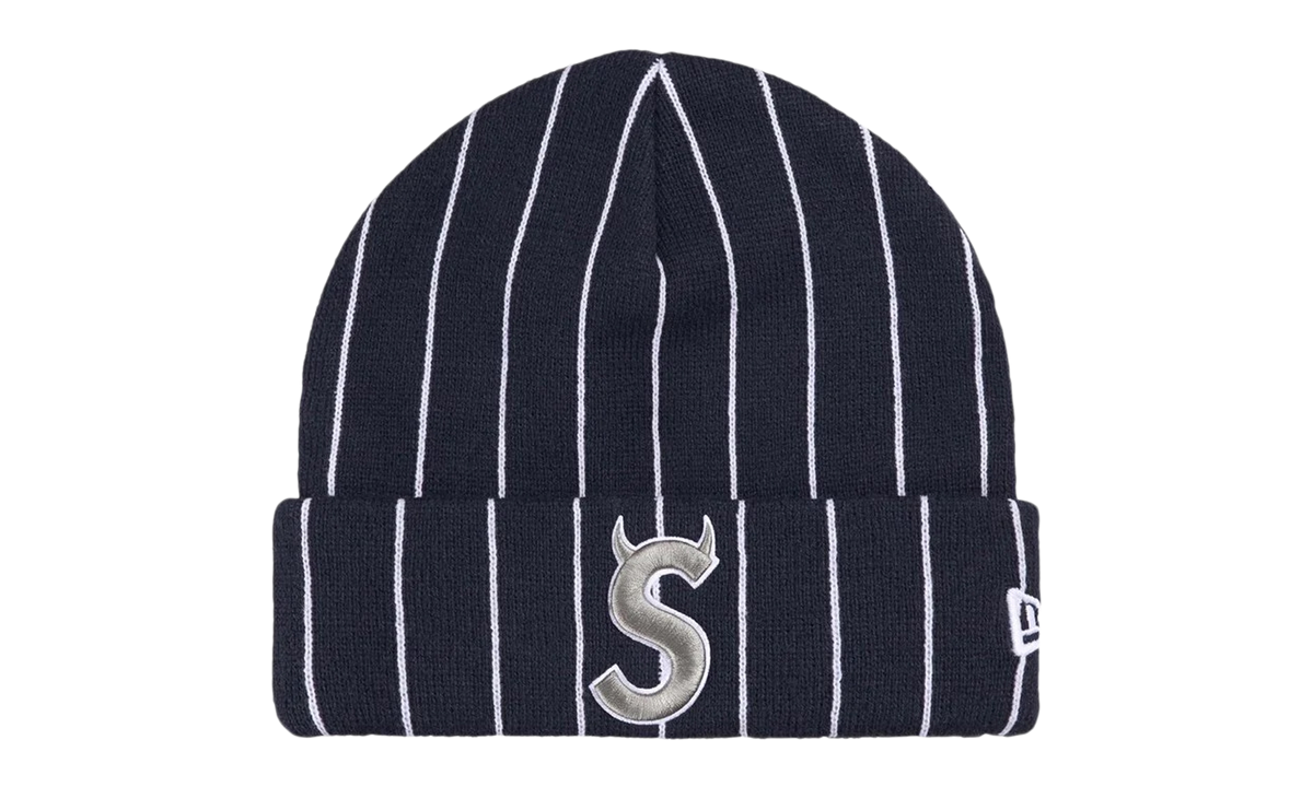 Supreme New Era Devil S Logo Beanie "SS26 - Stripe Navy" SU27488