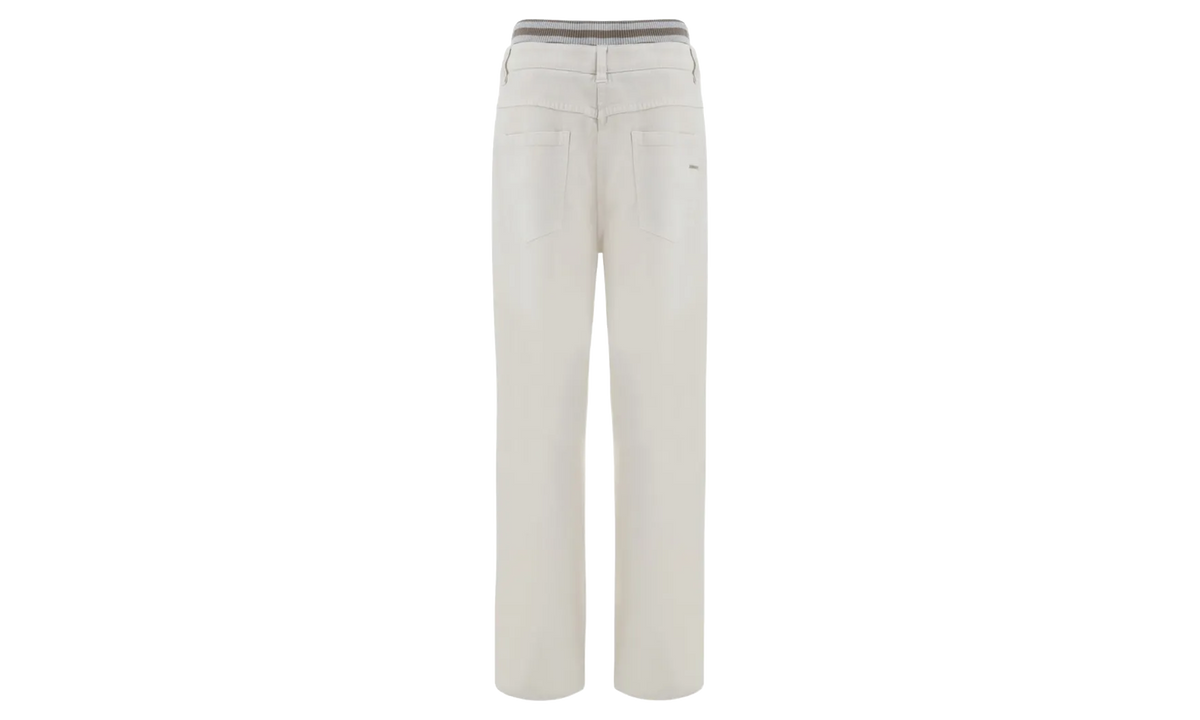 BRUNELLO CUCINELLI Straight Leg Trousers With Waistband WMNS "Plaster" BRUN402
