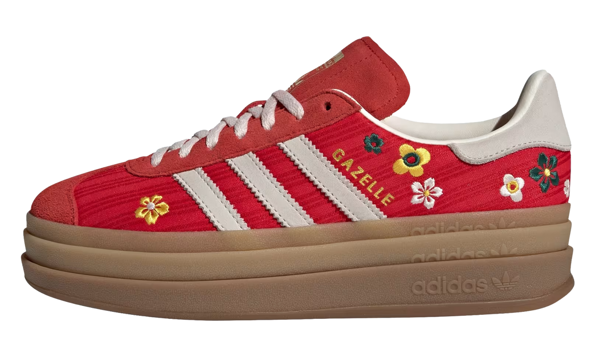 Adidas Gazelle Bold WMNS "Liberty London - Better Scarlet / Off White / Eqt Yellow" IH1921