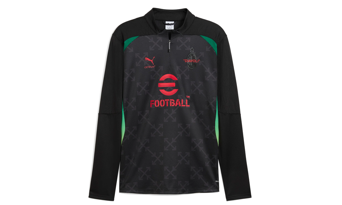 Puma ACM X OFF-WHITE PREMATCH 1/4-ZIP Long Sleeve TOP "Black" 783006 04