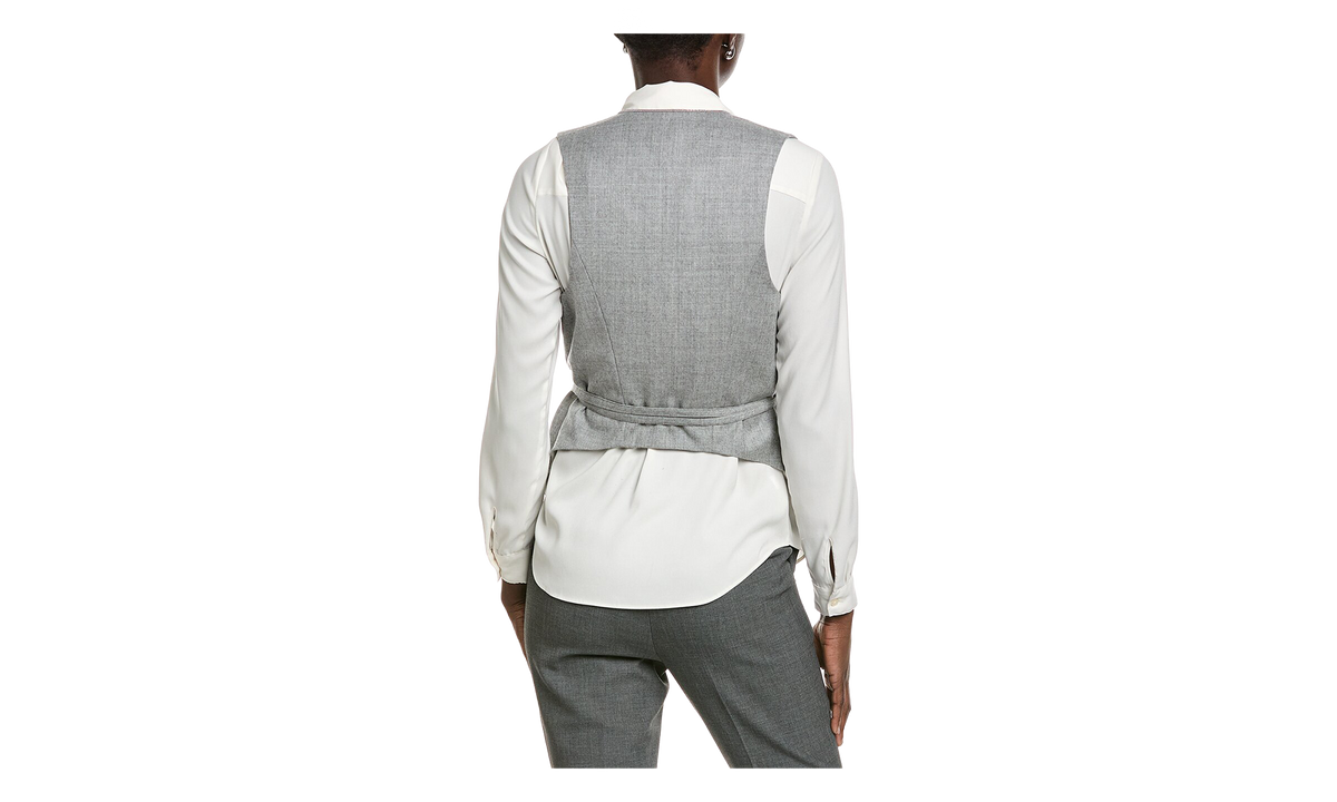BRUNELLO CUCINELLI Tailored Vest With Tie WMNS "Light Gray" BRUN1544