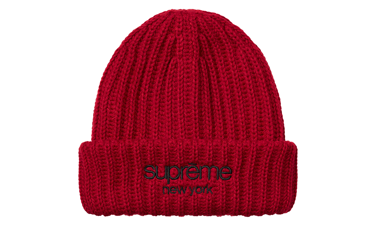 SUPREME Classic Logo Chunky Ribbed Beanie "FW26 - Red" SU28503