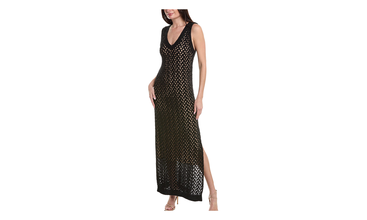 Brunello Cucinelli Crochet Sleeveless Maxi Dress WMNS "Black" BRUN576