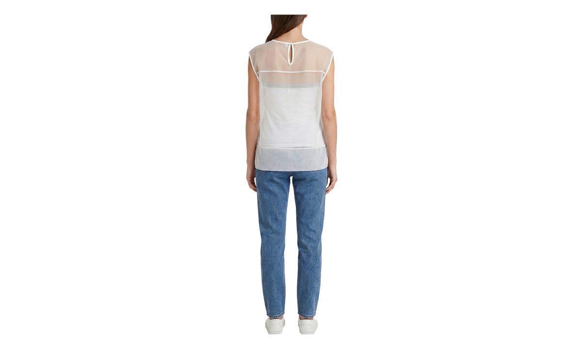 BRUNELLO CUCINELLI Sheer Overlay Sleeveless Top WMNS "Natural" BRUN1432