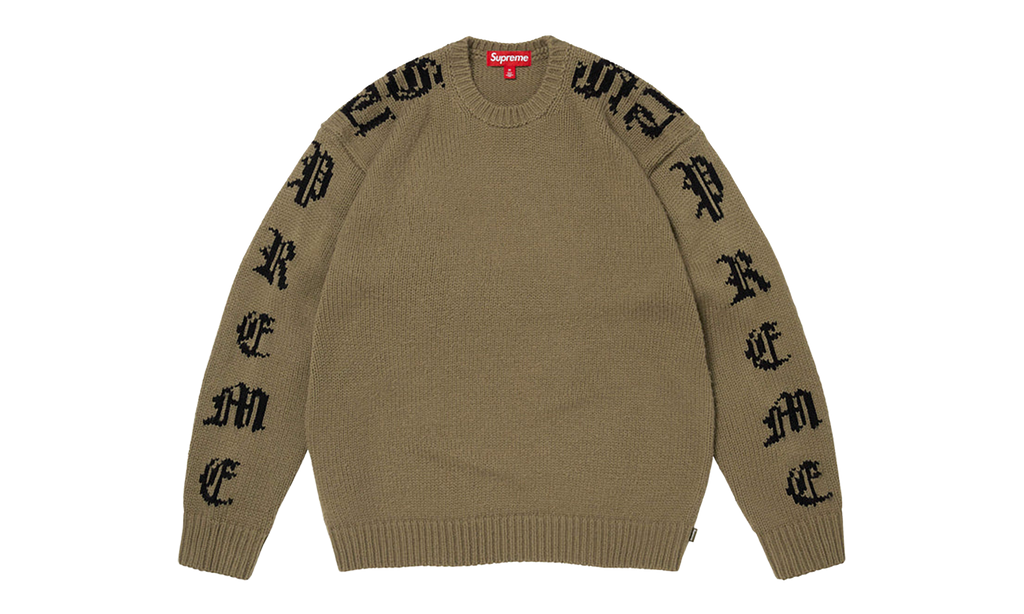 Supreme Old English Sleeves Sweater "SS26 - Olive" SU27137
