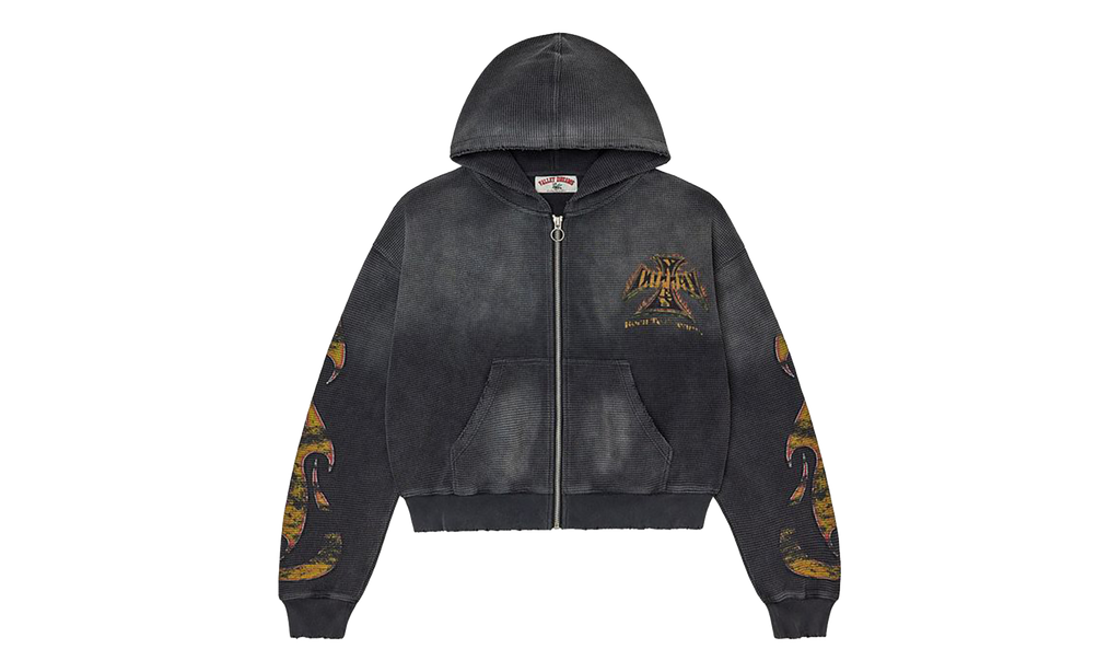 Vale Reborn Waffle Knit Zip Up "Black" VAL139