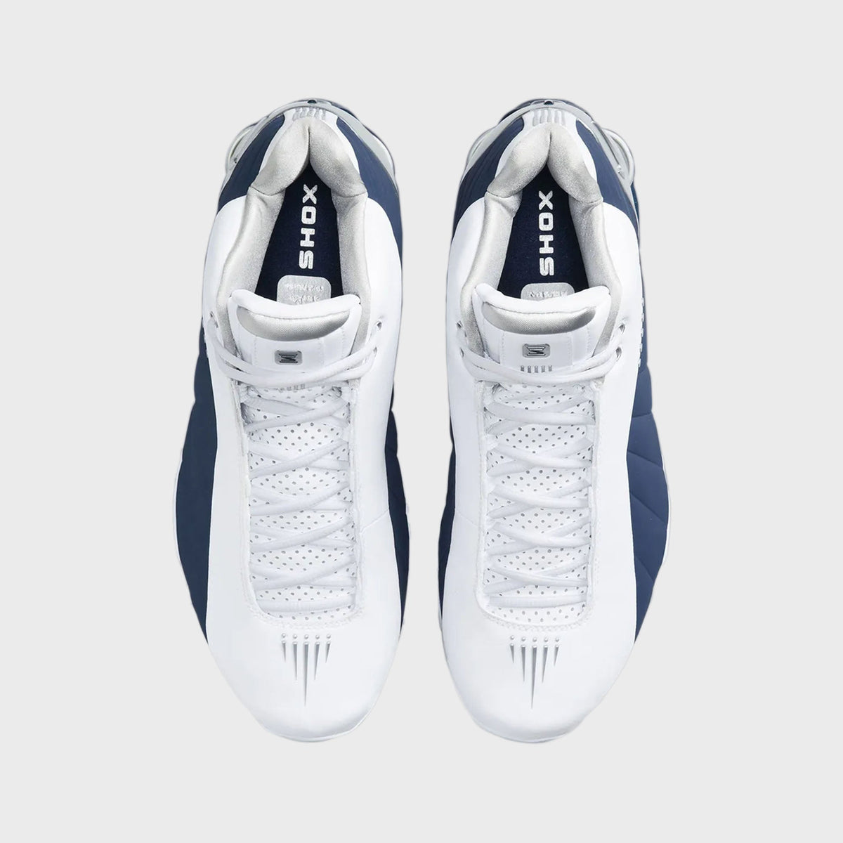 Nike Shox BB4 - White / Midnight Navy / Metallic Silver