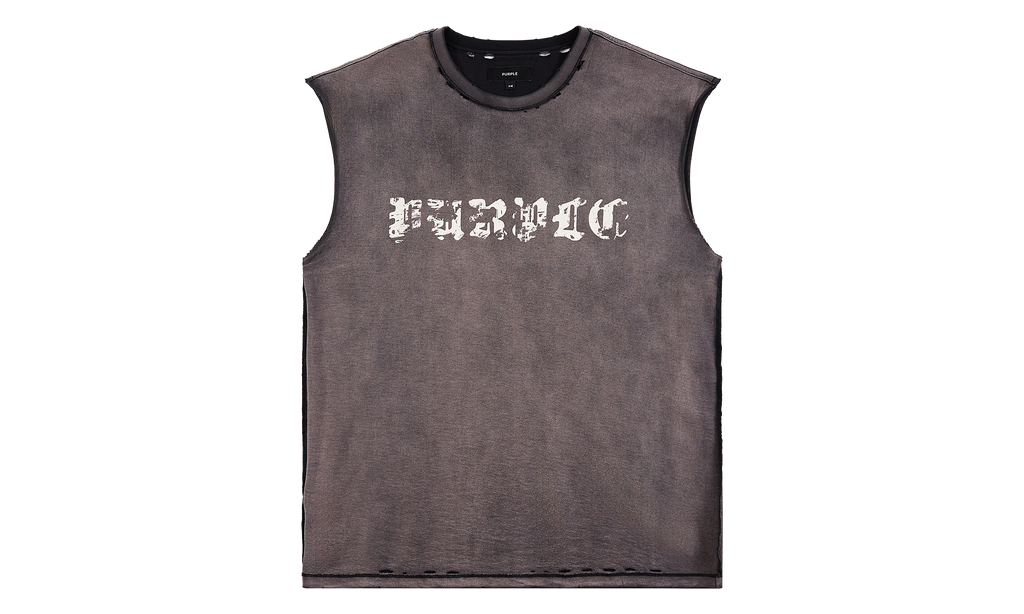 Purple Brand Worn Gothic Sleeveless Tee "Brown" P103 TBSP226