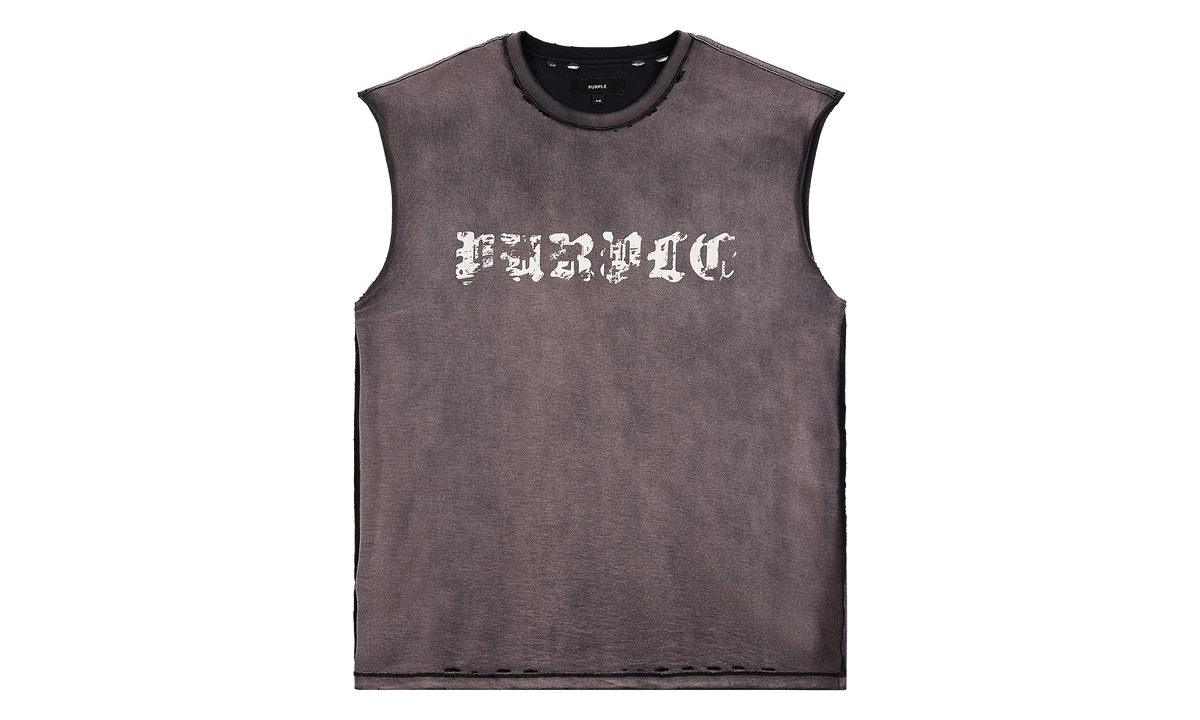 Purple Brand Worn Gothic Sleeveless Tee "Brown" P103 TBSP226