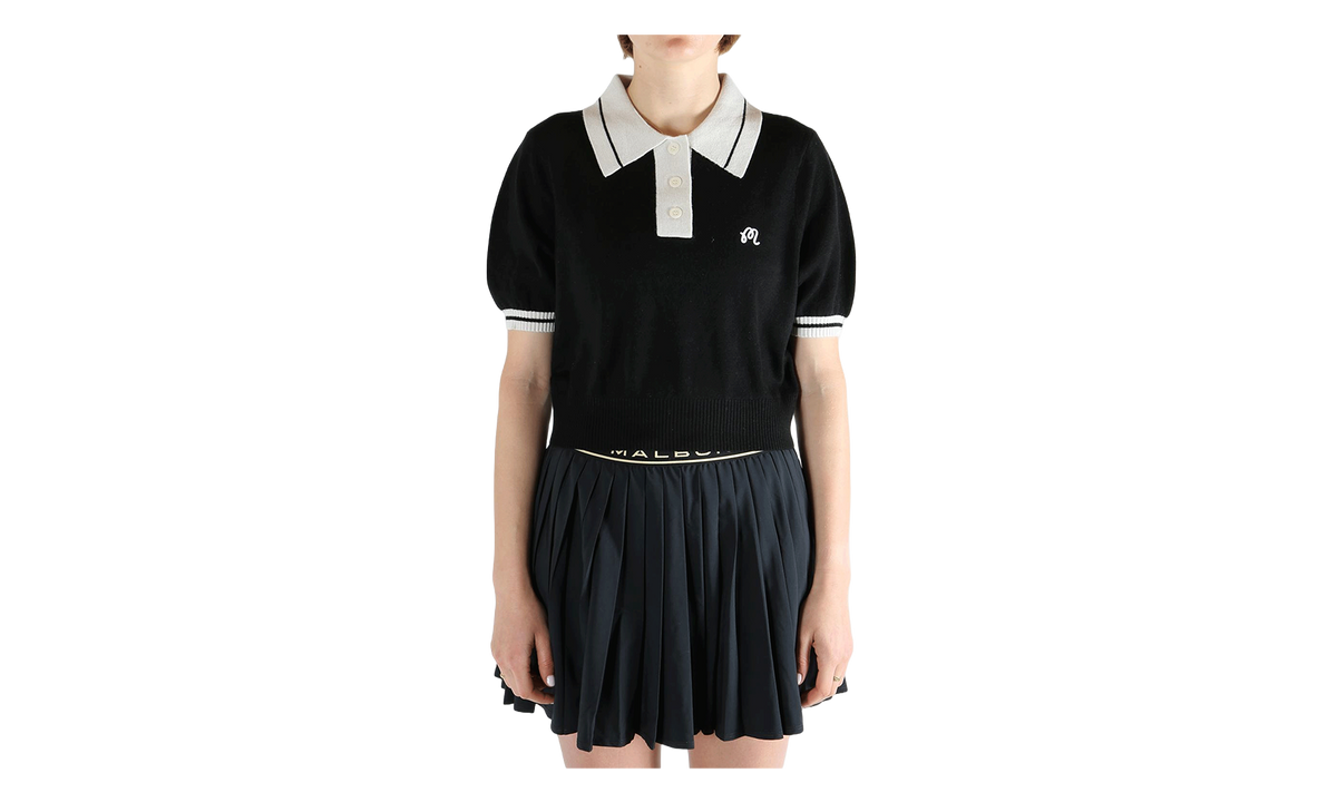 Malbon Golf Mikayla Polo T-Shirt WMNS "Black" MW 0043 BLK