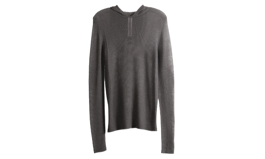 Rick Owens Hooded Long-Sleeve Ribbed Tee WMNS "Dark Dust" RP02F5680 RIBWSL 78
