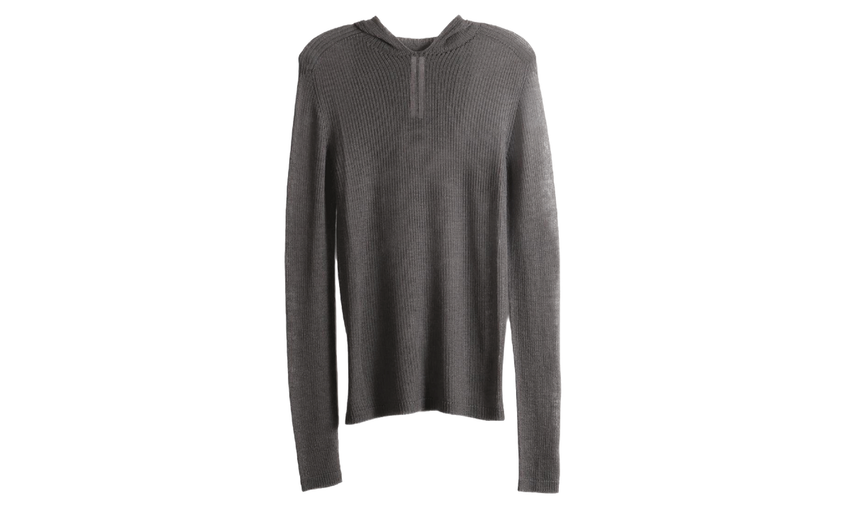 Rick Owens Hooded Long-Sleeve Ribbed Tee WMNS "Dark Dust" RP02F5680 RIBWSL 78