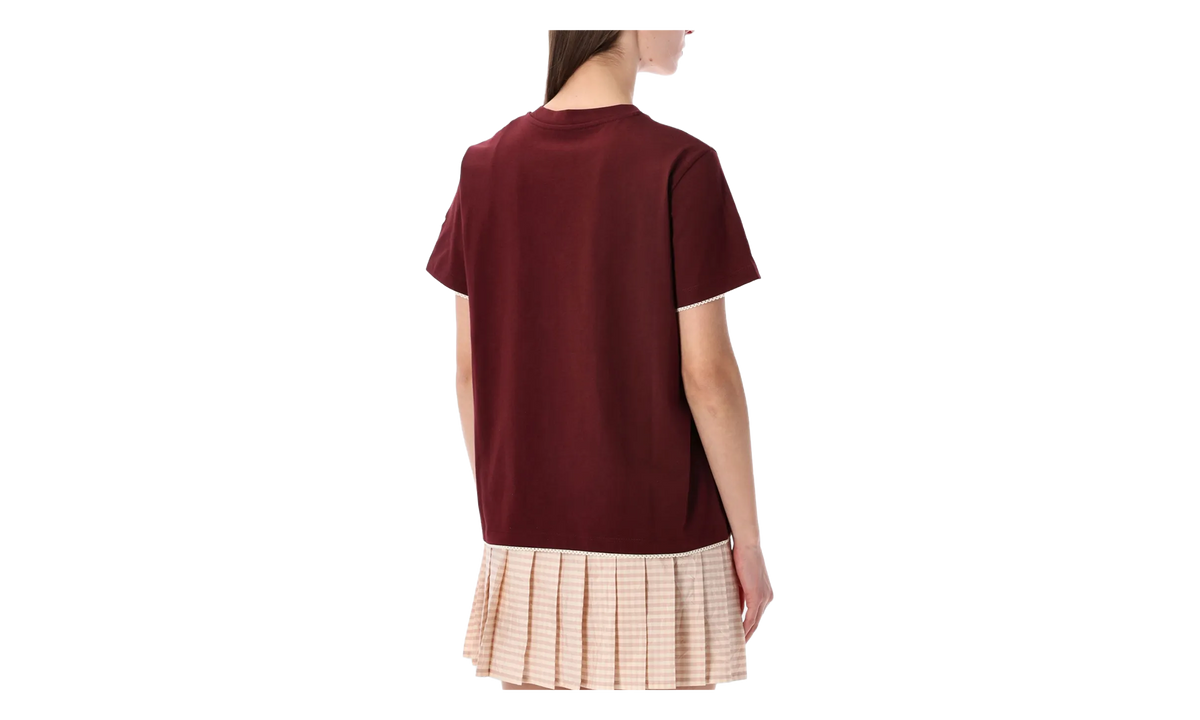 Moncler Crew-Neck Short Sleeve T-Shirt WMNS "Bordeaux" 8C000 27 89AUO 436